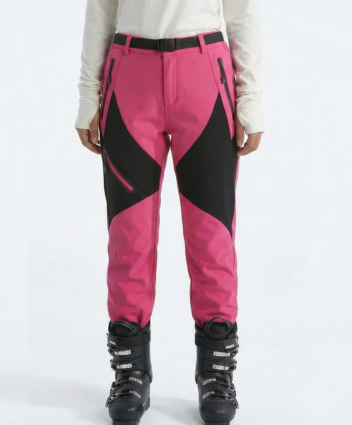 Men's And Women's Ski Pants, Winter Warm Fleece Lined Waterproof Workwear Pants With Multiple Pockets For Outdoor Hiking, Windproof And Mountaineering