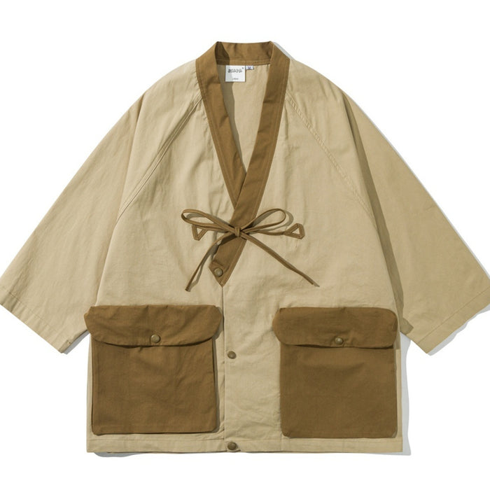 Vintage Three-quarter-sleeve Loose-fit Jacket Top