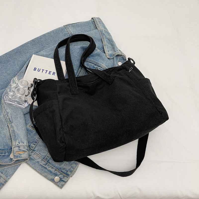 Corduroy Crossbody Bag For Commuting Large Capacity
