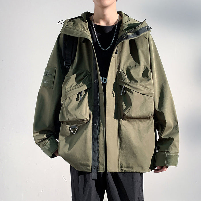 Mens Outdoor Workwear Versatile Casual Windbreaker Jacket