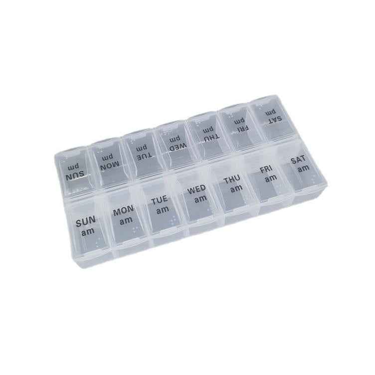 Big Small Size 14 Grid Week Pill Box Morning And Evening Color Week Pill Box Printing Russian English