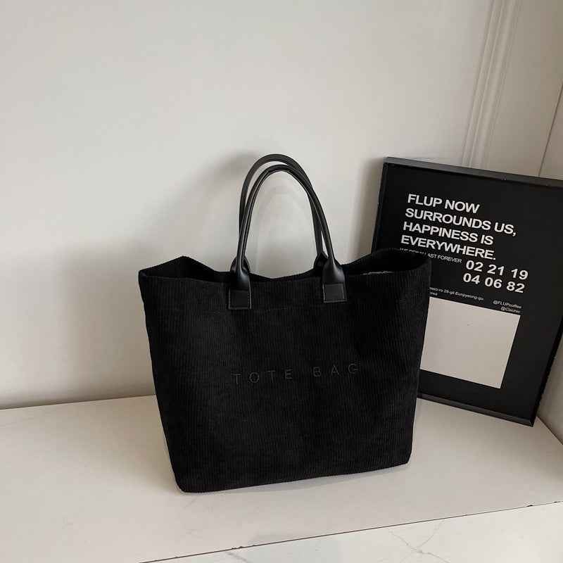 Retro Lettered Casual All-match Tote Bag