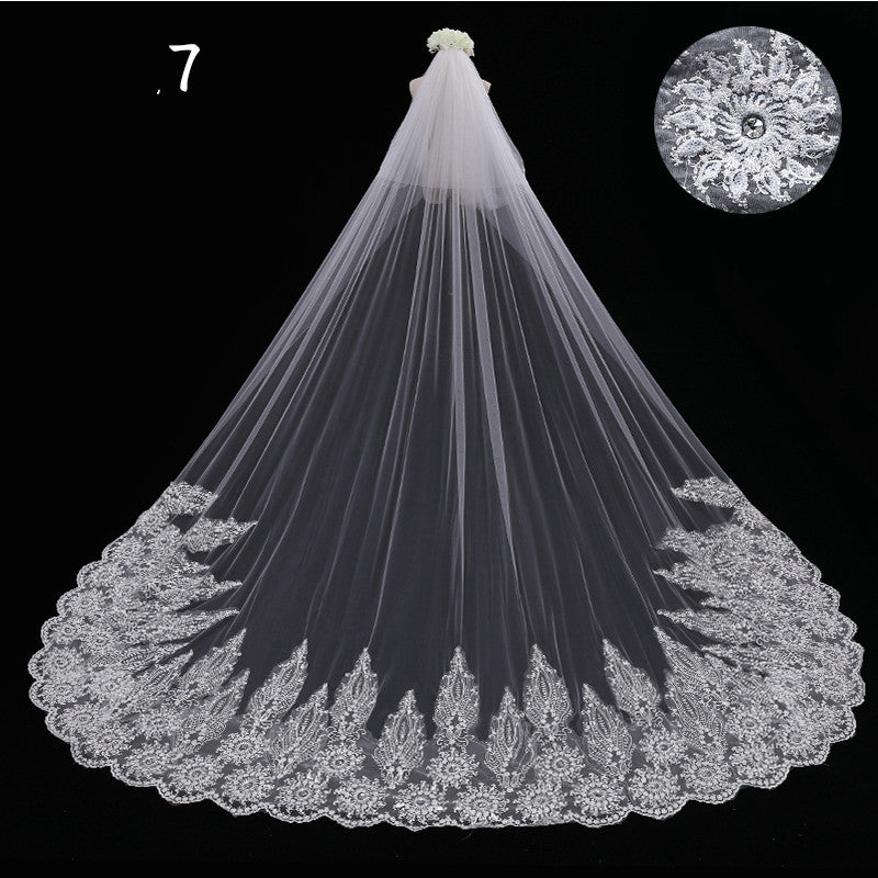 Bride Wedding Master Wedding Veil Long Long Tail by Mirlaine Univers