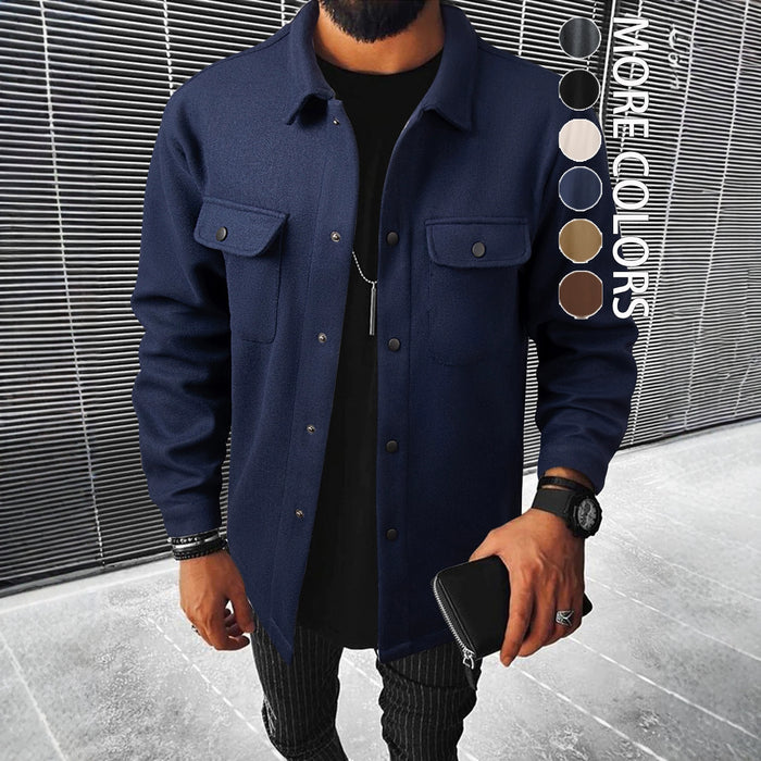 Cross-border Foreign Trade Corduroy Top, Solid Color Loose Lapel Casual European Size Cardigan Jacket For Spring And Autumn