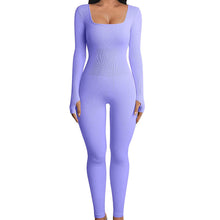 Threaded Square Collar Buttocks Slim Jumpsuit by Mirlaine Univers