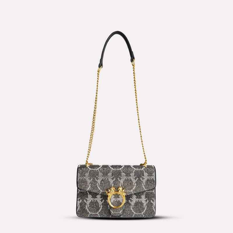 Rhinestone Crossbody Chain Bag