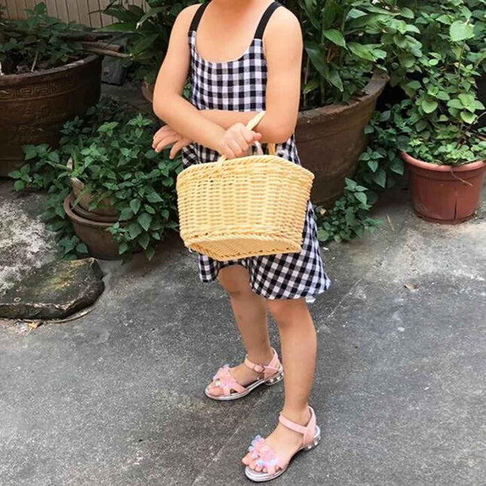 Mini panier de décoration pour cadeau de mariage, petit sac de courses en polypropylène tissé imitation rotin avec entoilage de Pâques