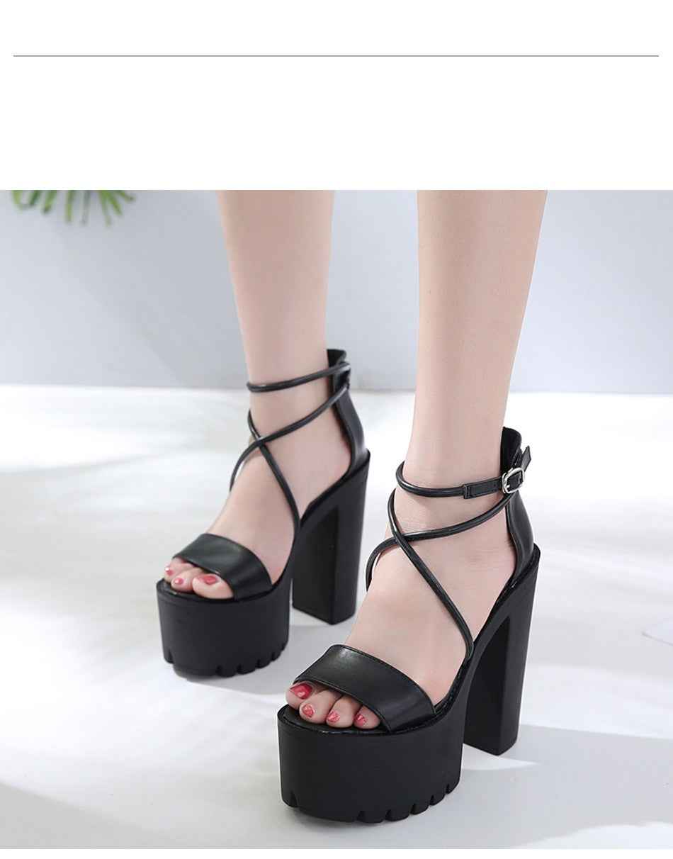 Nightclub Dj Bar Performance Shoes Cross Strap Sandals For Women