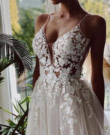 Women's Wedding Dress Lace Strap Backless by Mirlaine Univers
