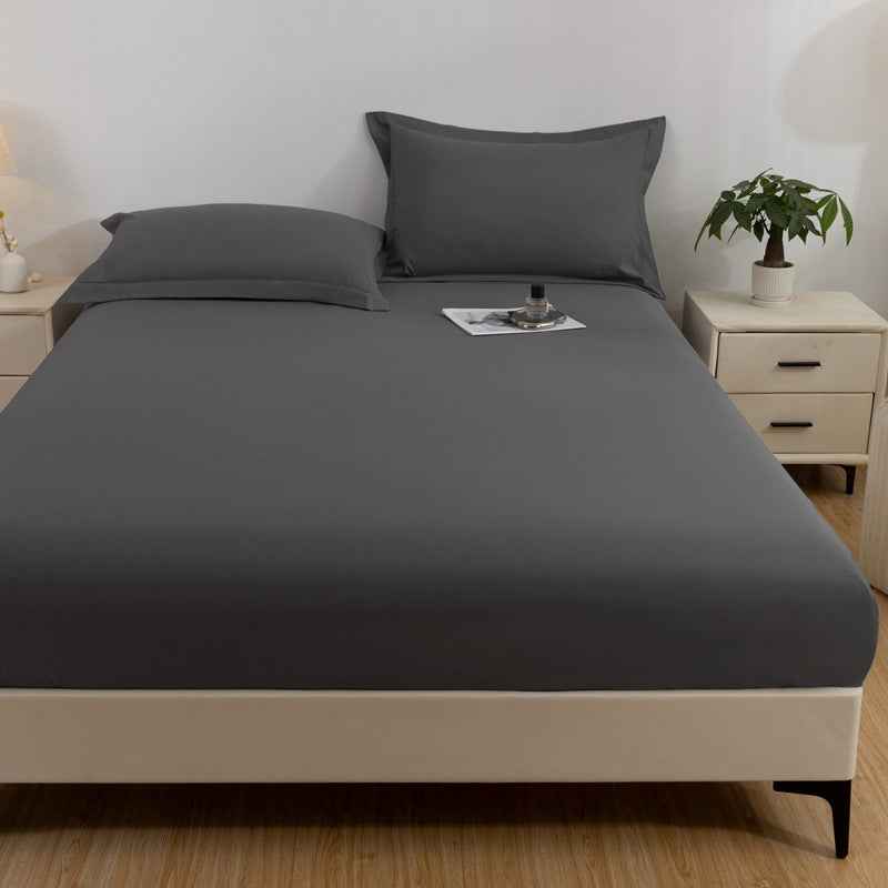 Solid Color Frosted Double Layer Water-proof Mattress Protective Cover Skin-friendly Soft Dustproof Protective Bedding