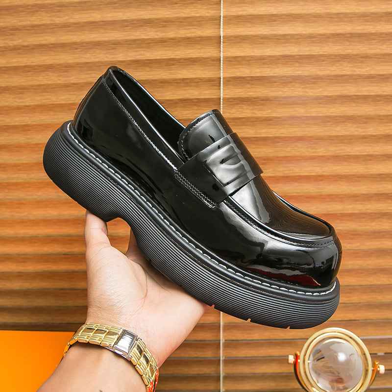 Business Formal Britishstyle Glossy Heightincreasing Leather Shoes