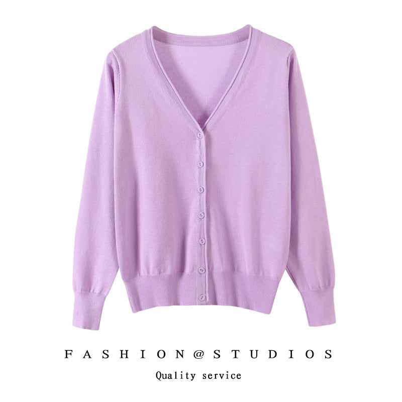 Women's Slim-fit SpringAutumn Plus-size Knitted Cardigan