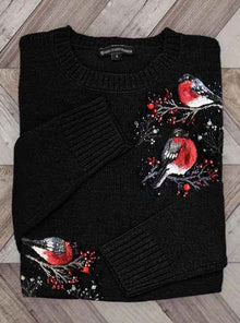 American-style Crewneck Long-sleeve Sweater For Women
