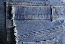 Casual Faux Two-piece Ripped Jeans