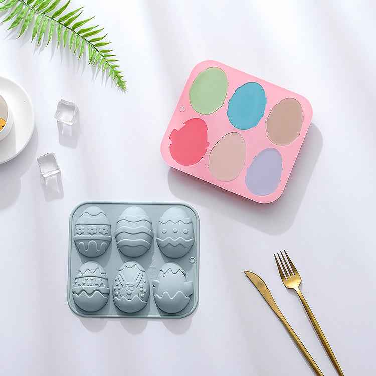 6-piece Silicone Mold For Different Easter Eggs Chocolate Mold