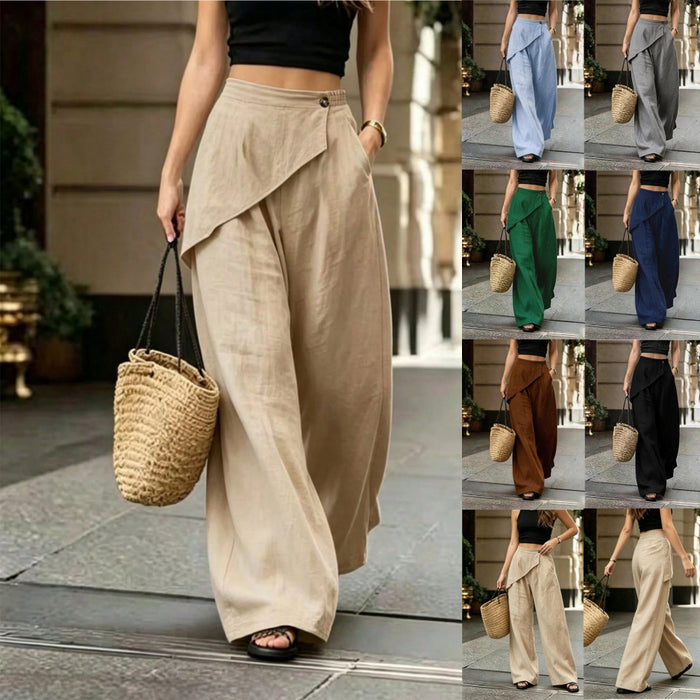 Pantalon décontracté ample pour femme au design irrégulier
