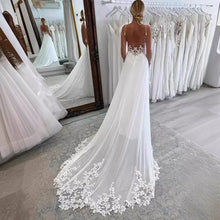 Strap Fishtail Wedding Dress Bridal Slim Satin Lace Dress by Mirlaine Univers