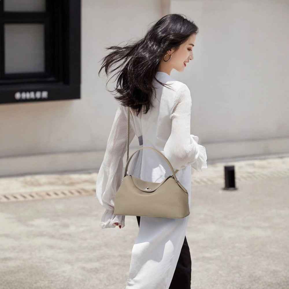 Stylish Niche Leather Tote Bag For Office Ladies