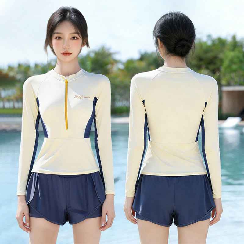 Women's Long-Sleeve Modest Two-Piece Swimwear For Swimming
