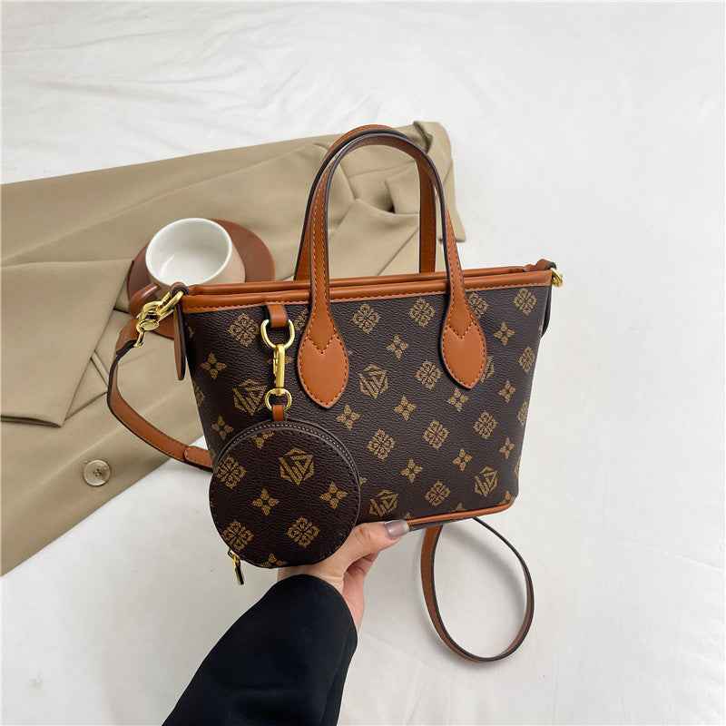 Retro-printed Shoulder Tote Bag