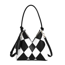 Niche Woven Patchwork Bag With A Large Capacity Perfect For Commuting Bucket-style Design