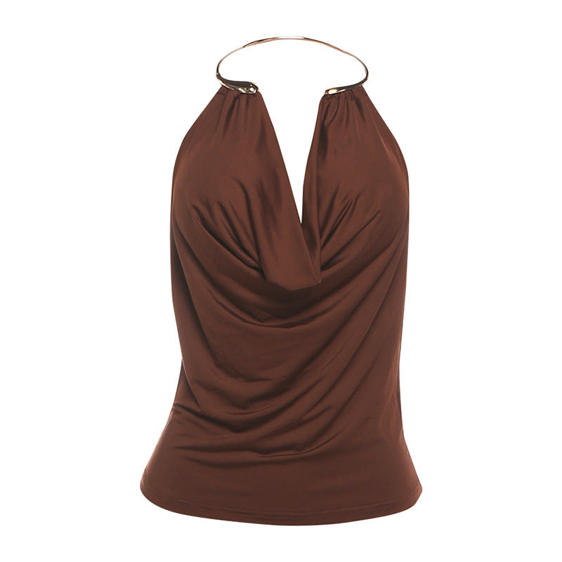 Fashionable Solid-Color Low-Cut Plunging Neckline Metal Halter Bodycon Tank Top by Mirlaine Univers Fashionable Solid-Color Low-Cut Plunging Neckline Metal Halter Bodycon Tank Top Mirlaine Univers fashionable-solid-color-low-cut-plunging-neckline-metal-halter-bodycon-tank-top 0 Fashionable Solid-Color Low-Cut Plunging Neckline Metal Halter Bodycon Tank Top Mirlaine Univers Fashionable Solid-Color Low-Cut Plunging Neckline Metal Halter Bodycon Tank Top