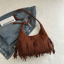 Womens Bohemian Retro Tassel Shoulder Crossbody Bag