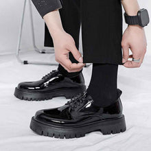 Plus Size Men's Shoes Fashion Shiny Surface Big Head Leather Shoes British Style