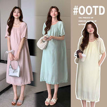 Sweet-style Age-reducing Chiffon Midi Dress With Pockets