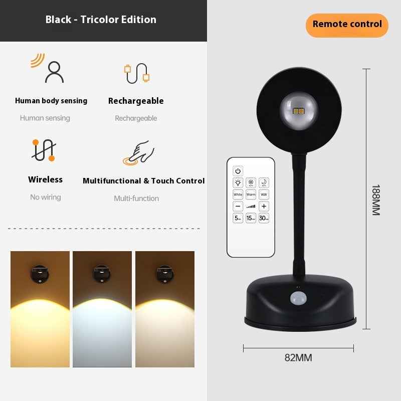 Indoor Wiring Free Wall Lamp Spotlight Rechargeable Led