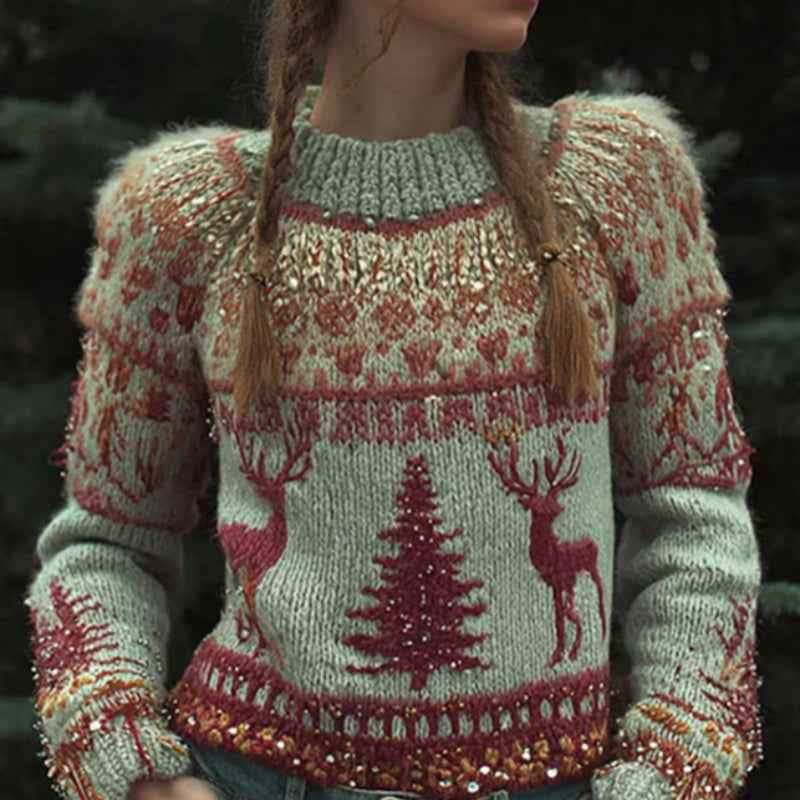 Printed Round-neck Hoodie With Striped Patch Design