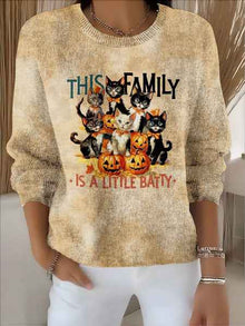 American-style Crewneck Long-sleeve Sweater For Women