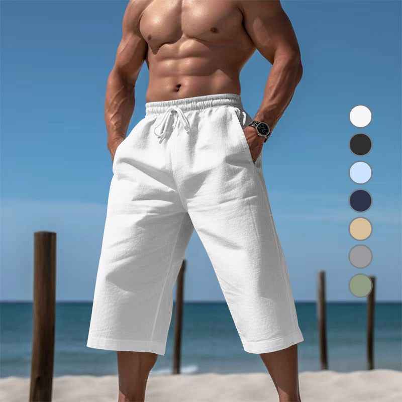 Breathable Capri Pants Mens Fashionable Casual Breathable Shorts