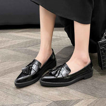 Pointed-toe Slip-on Tassel Shoes In Plus Sizes For Women