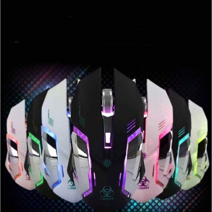 Souris sans fil rechargeable pour ordinateur portable, ordinateur de bureau, maison, bureau, jeux, silencieuse et lumineuse
