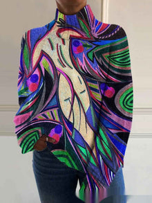 New High Neck Long Sleeve Sweaters Women's Clothing