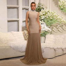 Women's Bandage Mesh-Panel Long Dress
