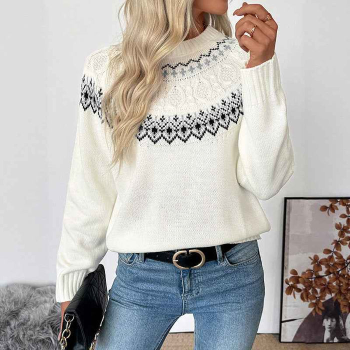 Loose Inner Wear Pullover Long Sleeve Round Neck Lift Sweaters Women's Clothing