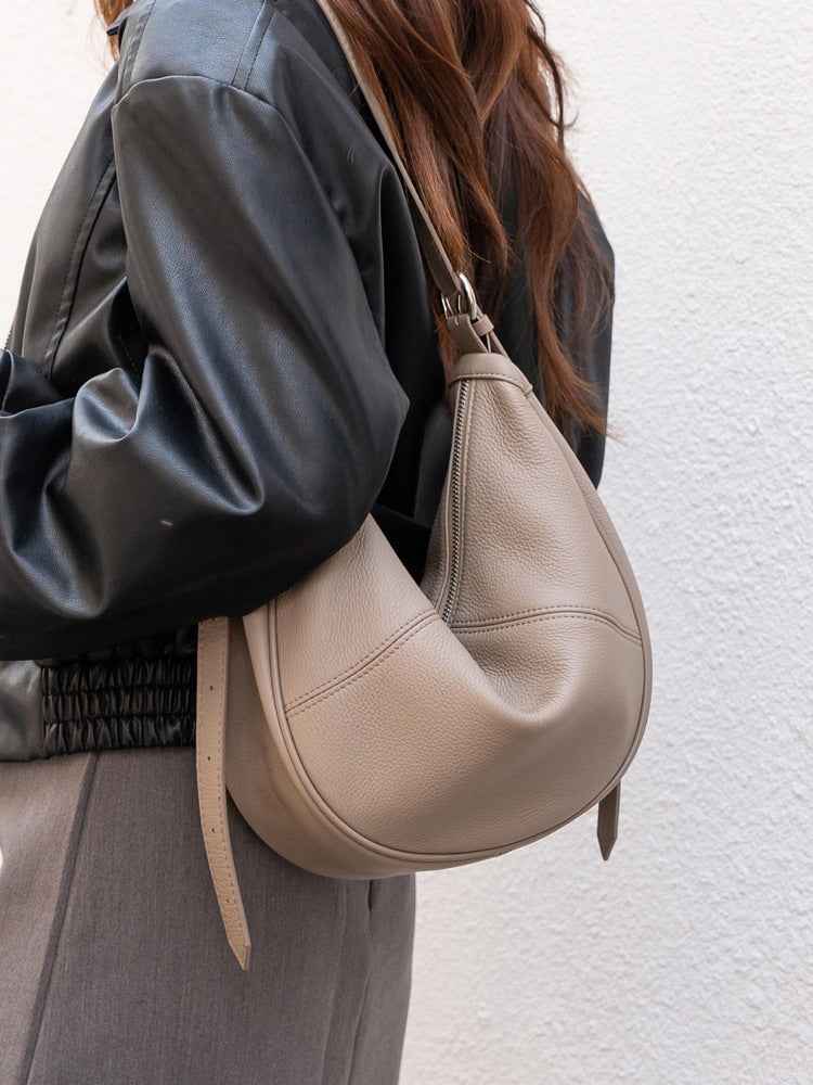 Womens First-layer Cowhide Bag With A Niche Design A Stylish Crossbody Or Shoulder Bag