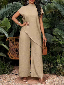 Women's Fashionable Casual Loose Asymmetrical Top Set