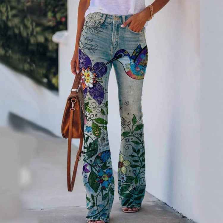 Womens Casual 3D patterned Jeans