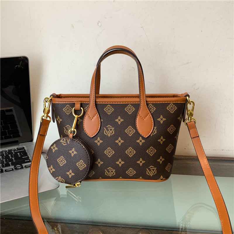 Retro-printed Shoulder Tote Bag