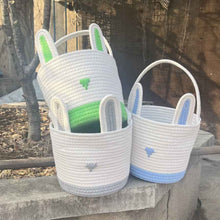 Easter Egg Portable Basket Cartoon Rabbit Hand-woven Cotton Cord Candy Bag