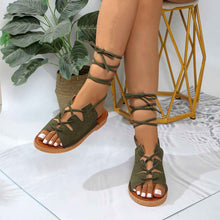 Summer New Plus Size Light Bottom Hemp Rope Lace-up Sandals For Women