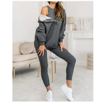 Women's Solid Color Vest Hoodie And Pants Set by Mirlaine Univers