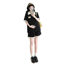 Loose-fitting, Versatile Color-block V-neck Top And Shorts Two-piece Set
