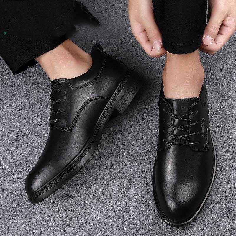 Mulin Sen Summer Leather Formal Shoes In Extra-Large Sizes