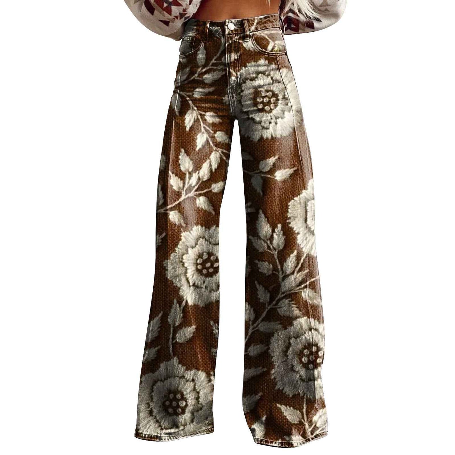Trendy Flared Denim Jeans Made From Pure Cotton For Women