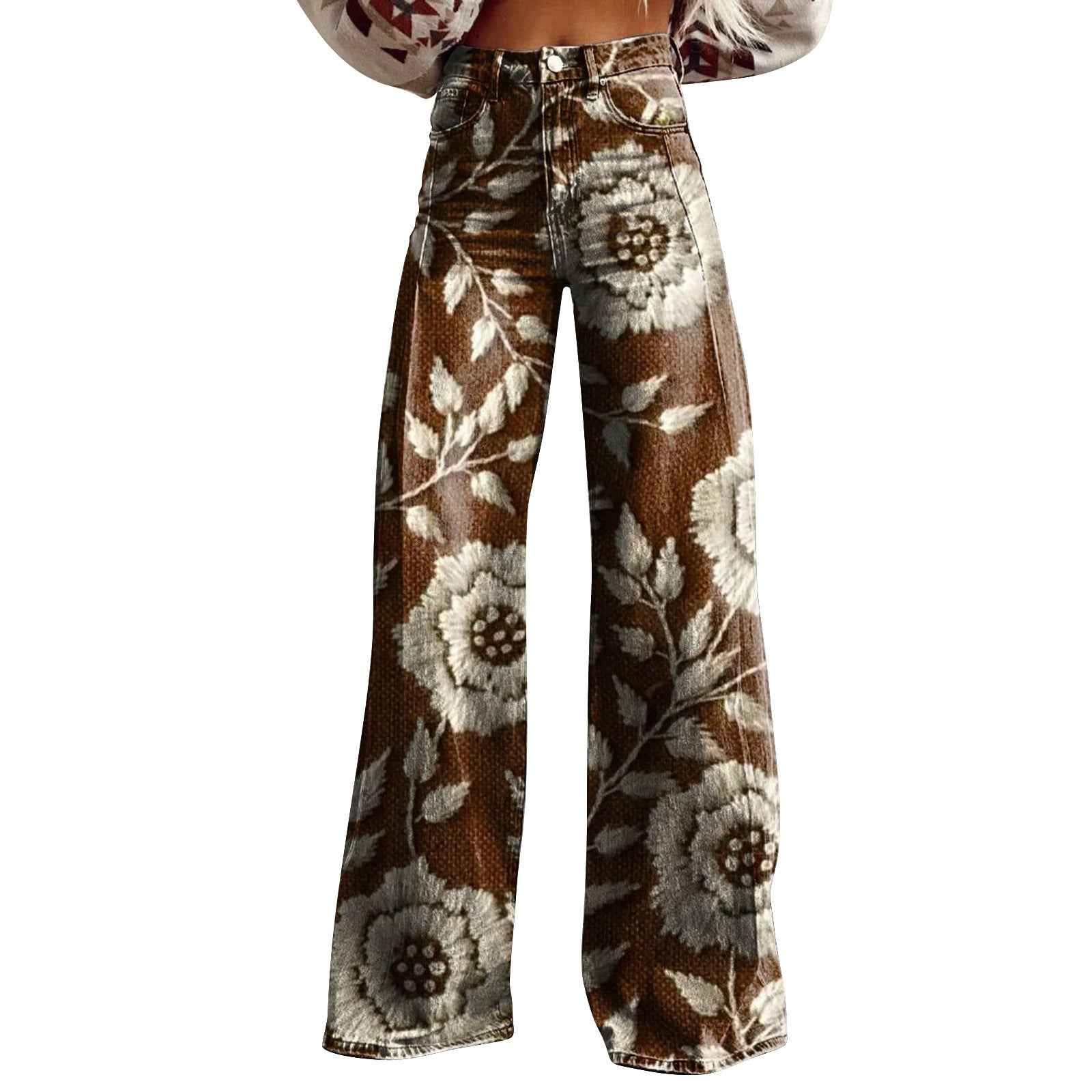 Trendy Flared Denim Jeans Made From Pure Cotton For Women