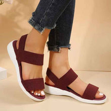 Casual Elastic Band Back Strap Flyknit Polyurethane Flat Sandals For Women